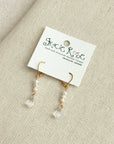 Freshwater Pearl Crystal Gold Drop Earrings