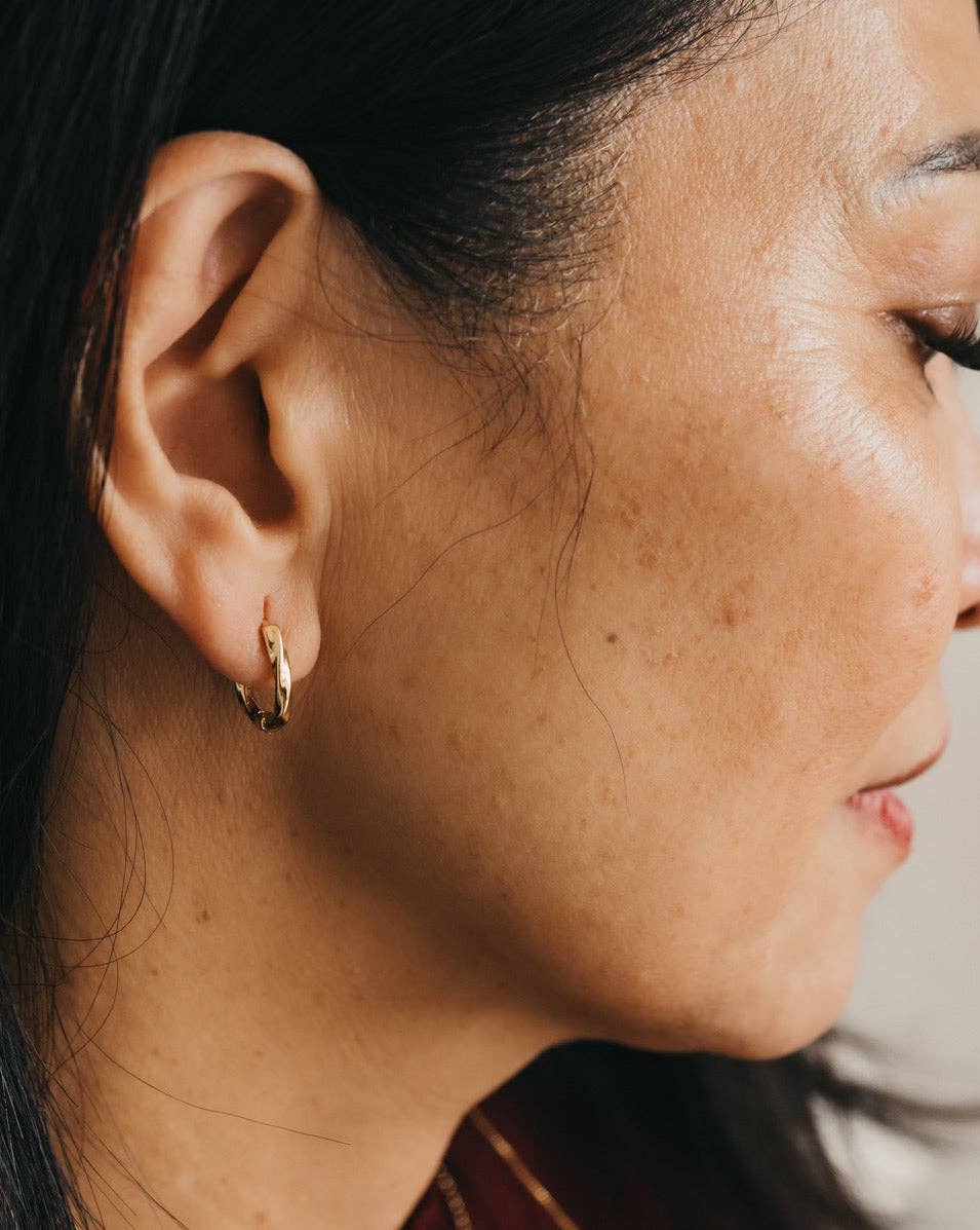 Ember Twisted Huggie Hoops Gold Filled