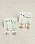Hammered Teardrop & Freshwater Pearl Dangle Earrings