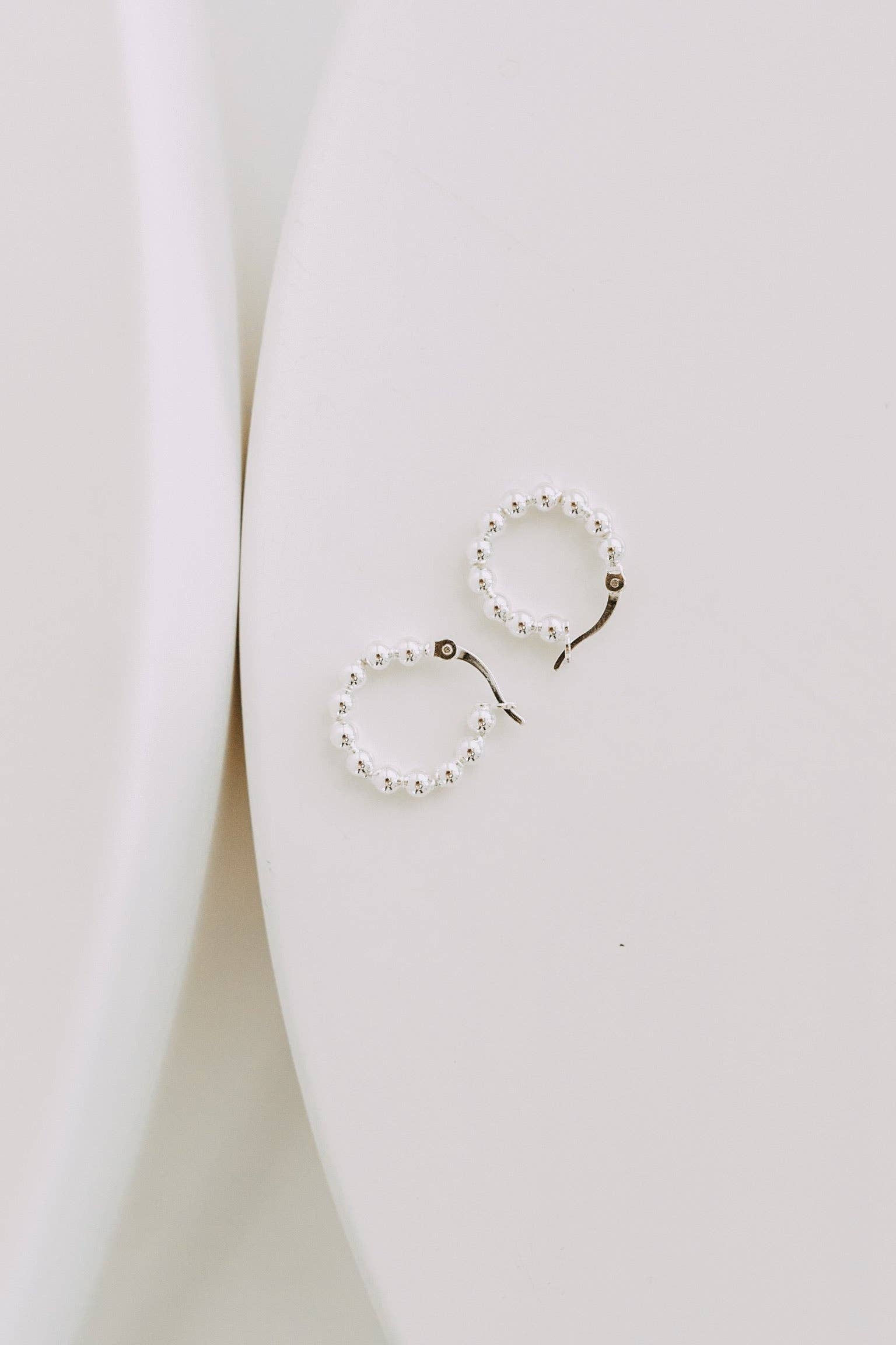 Sterling Silver Mini Ball Hoops 16mm | Beaded Hoop