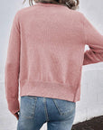 Sepia Rose  Knit Pearl Beaded Button Up Cardigan