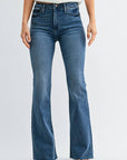 Medium Wash High Rise Scissor Cut Flare