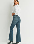 Dark Wash High Rise Scissor Cut Flare