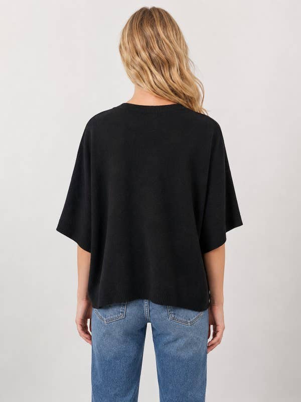 Short-Sleeved Button-Up Cardigan