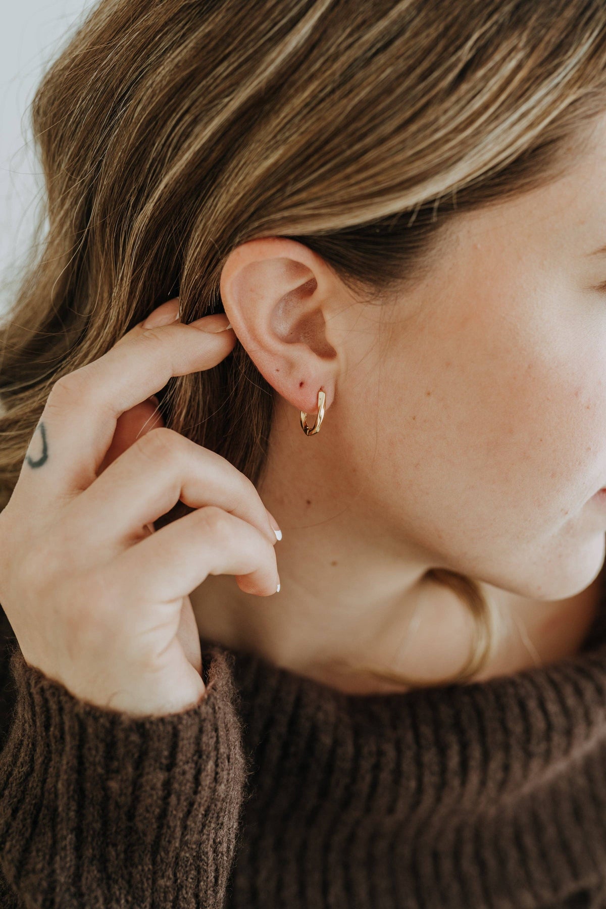 Ember Twisted Huggie Hoops Gold Filled