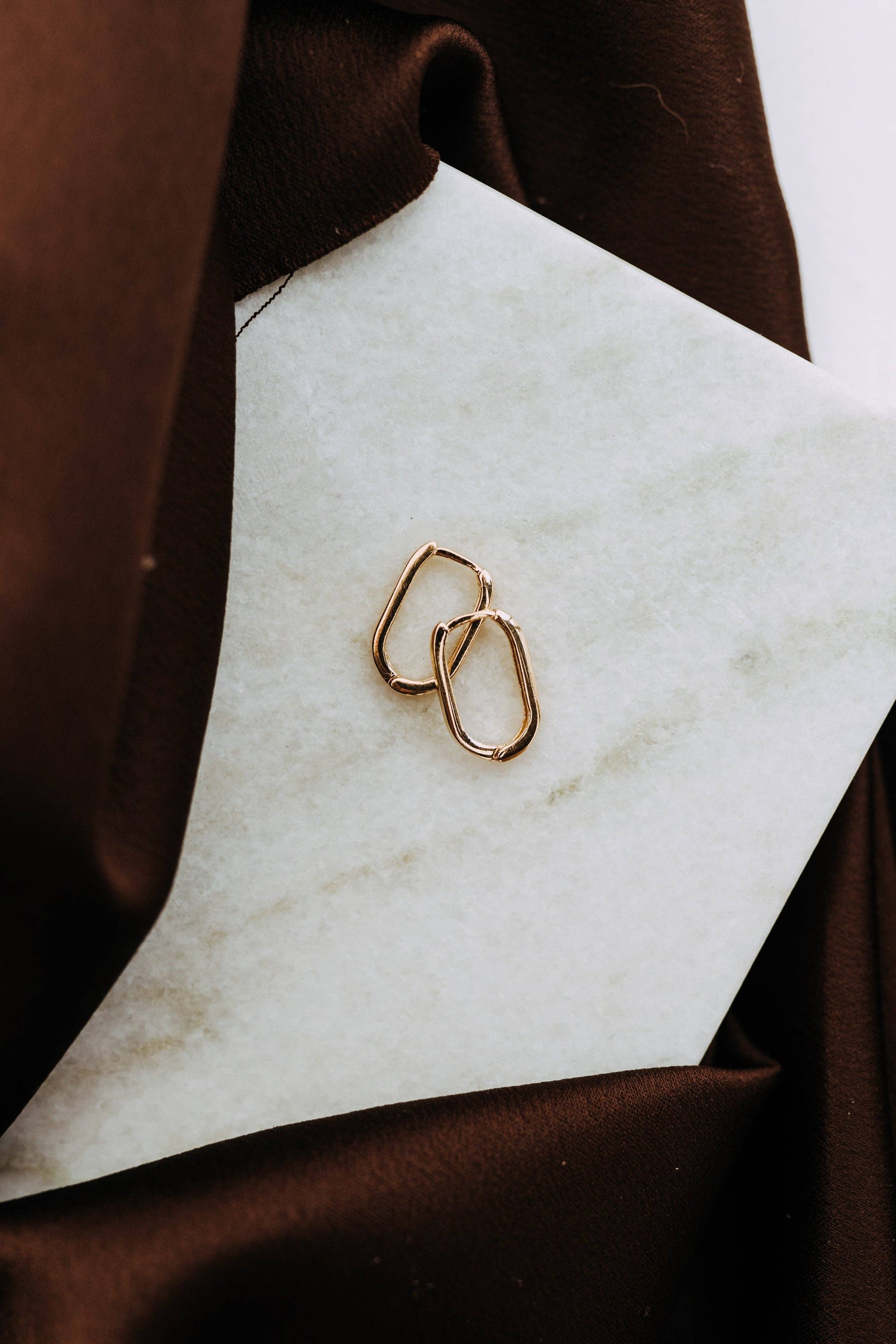 Rectangle Huggie Hoops – Gold Filled Minimal