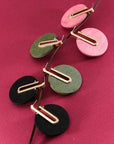 Gold Wood Circle Earrings