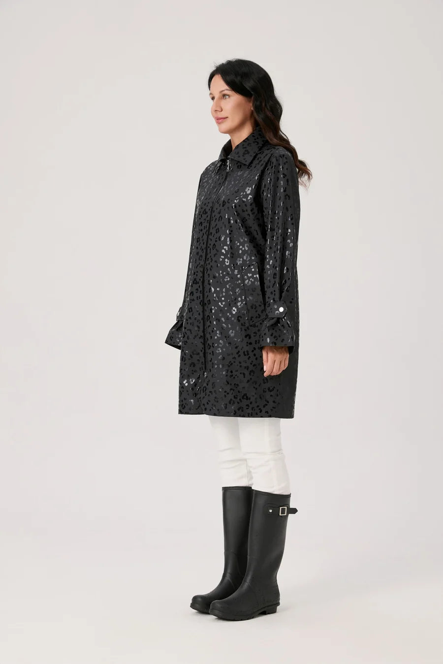 Nikki Jones Printed Waterproof Long Rain Coat