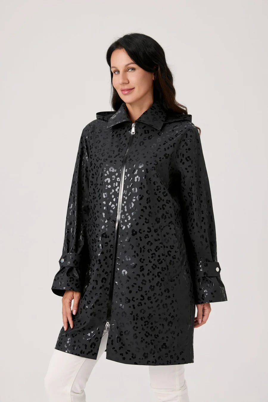 Nikki Jones Printed Waterproof Long Rain Coat