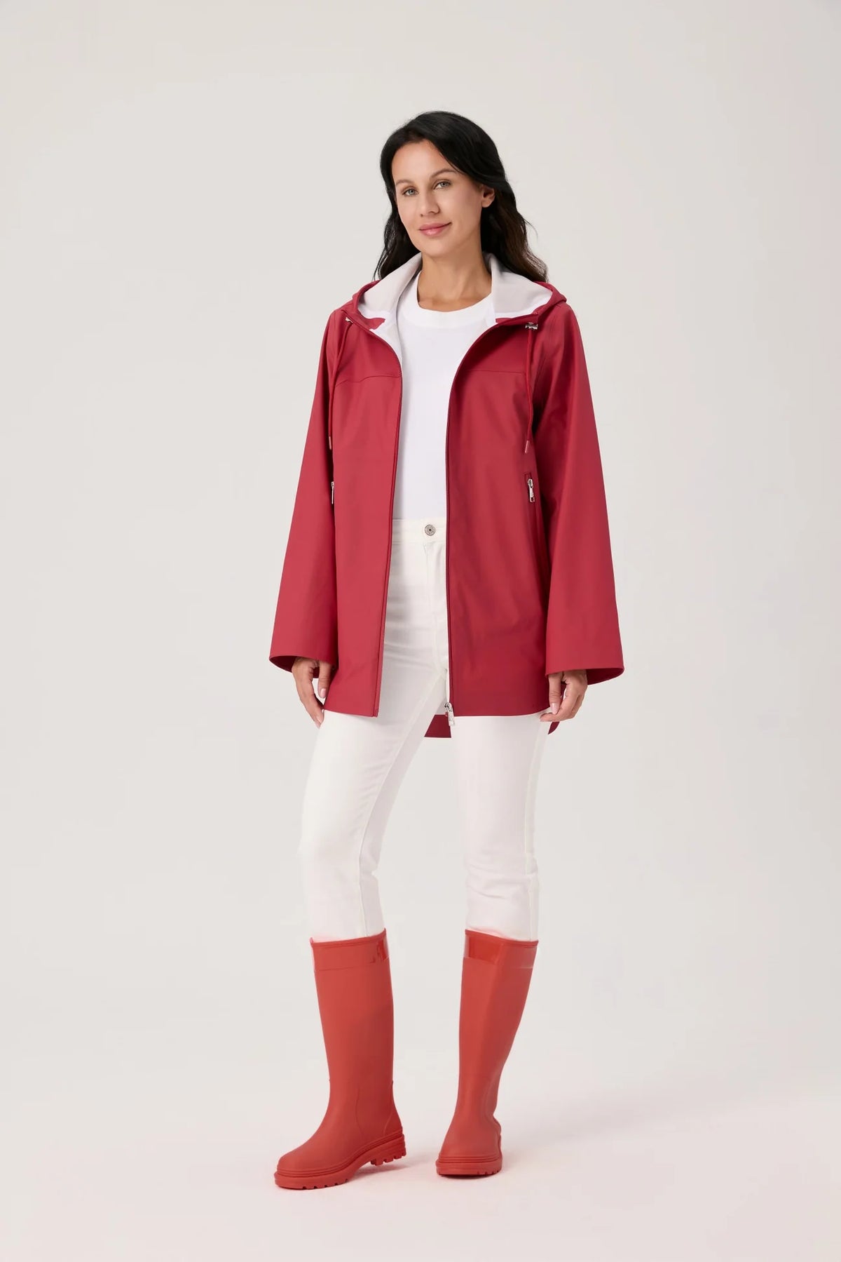 Nikki Jones Cranberry Waterproof Rain Coat