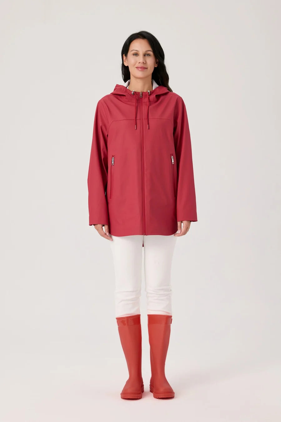 Nikki Jones Cranberry Waterproof Rain Coat