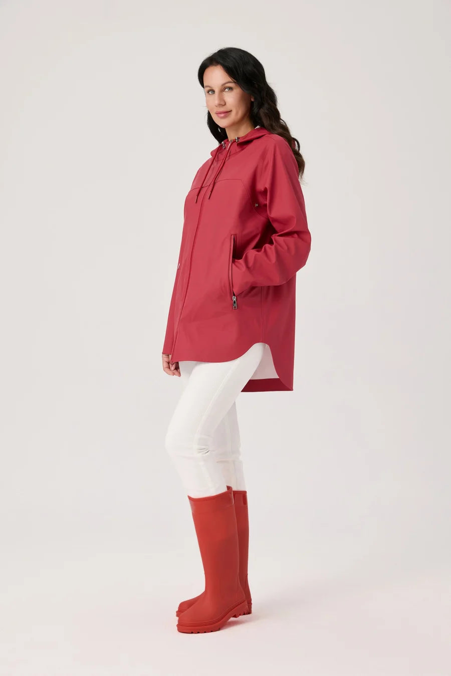 Nikki Jones Cranberry Waterproof Rain Coat
