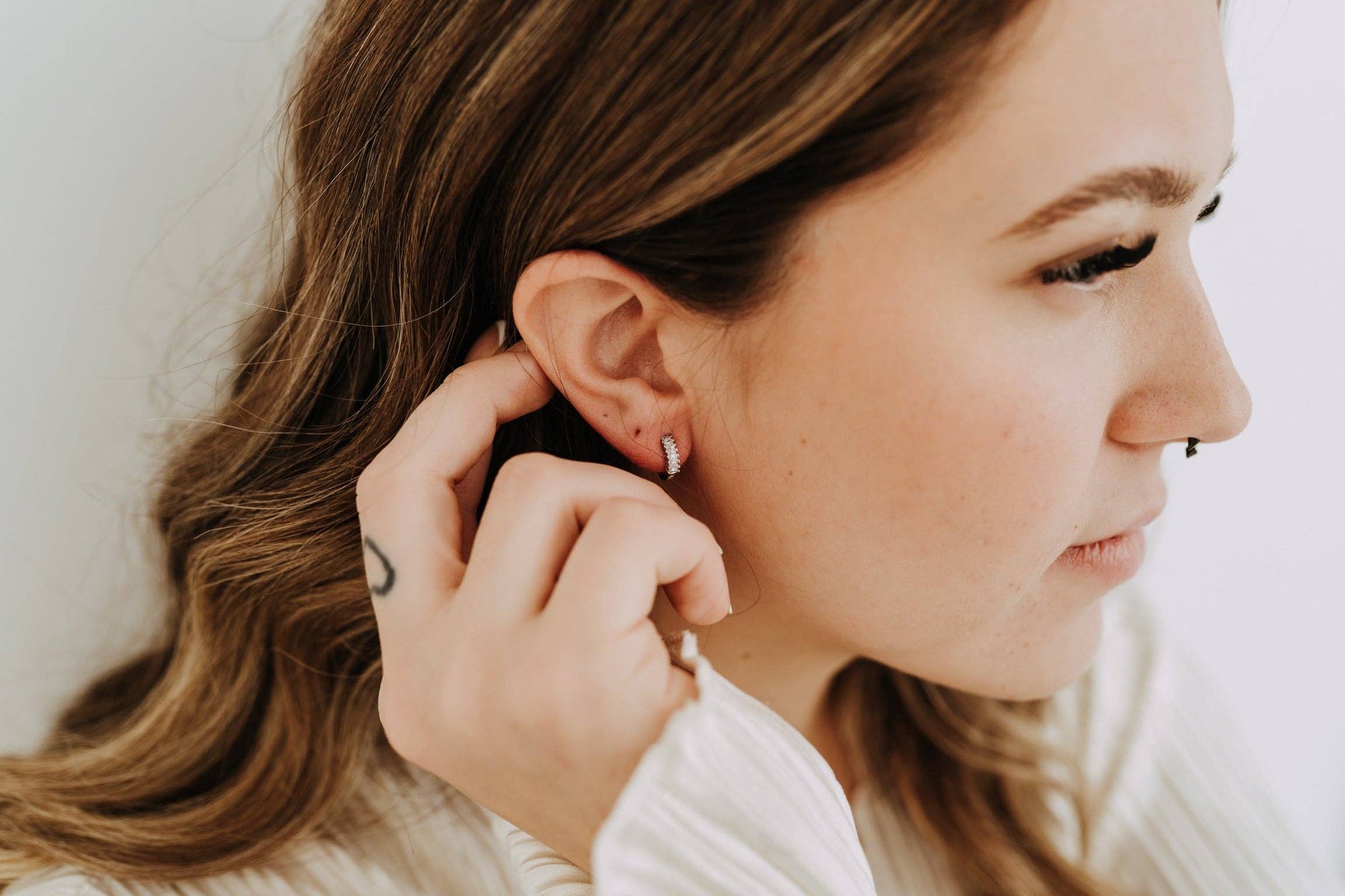Diana CZ Sterling Silver Huggies 11mm | Everyday Sparkle