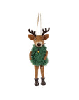 Merry Reindeer Felted Ornament Multi