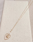 Open Heart Pearl Necklace – Gold