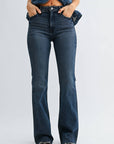 High Rise Scissor Cut Flare - DARK DENIM
