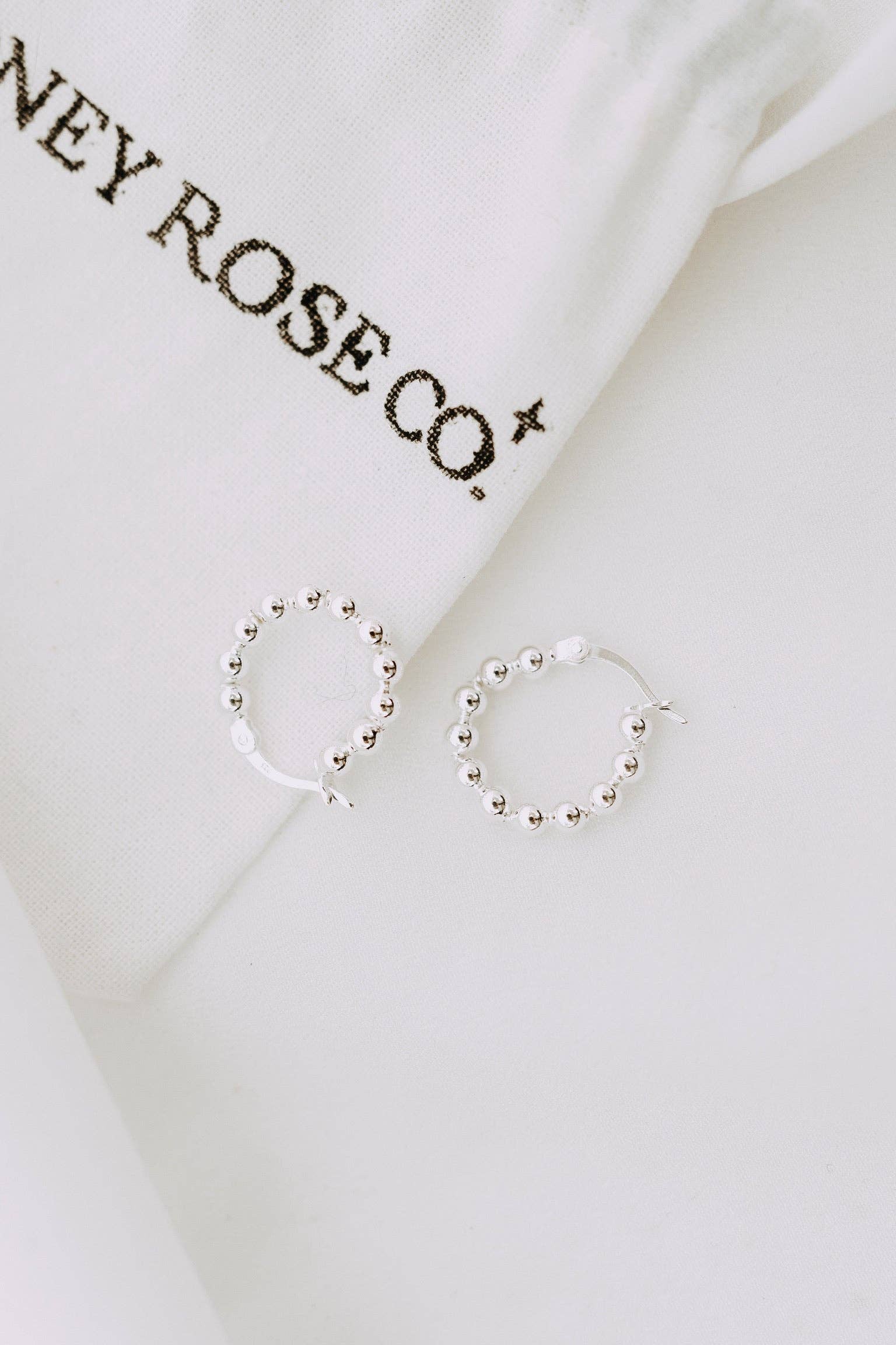 Sterling Silver Mini Ball Hoops 16mm | Beaded Hoop