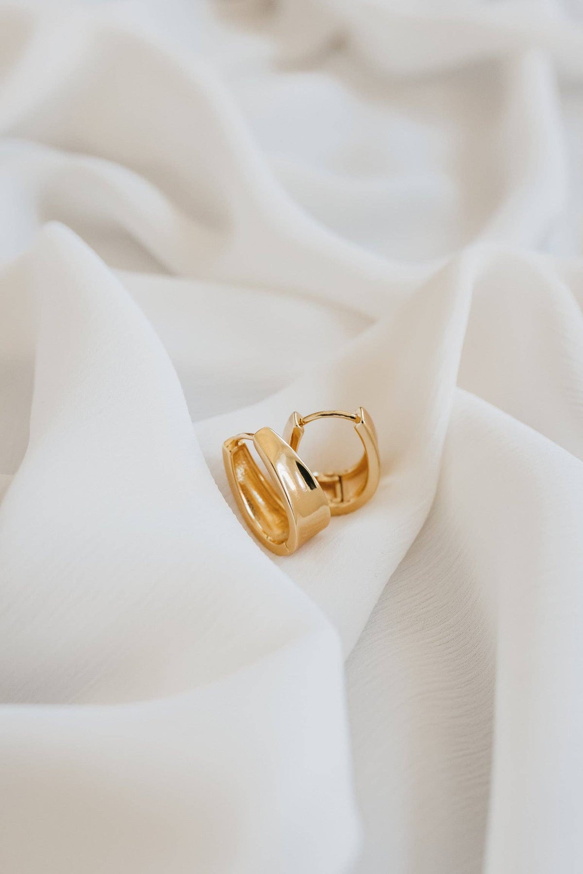 Drop Hoops Gold Bold Lightweight Everyday Earrings
