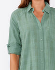 Long Sleeve Plaid Seersucker Button-Down Shirt