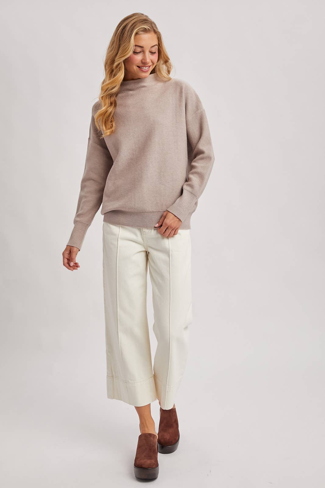FUNNEL NECK KNIT SWEATER
