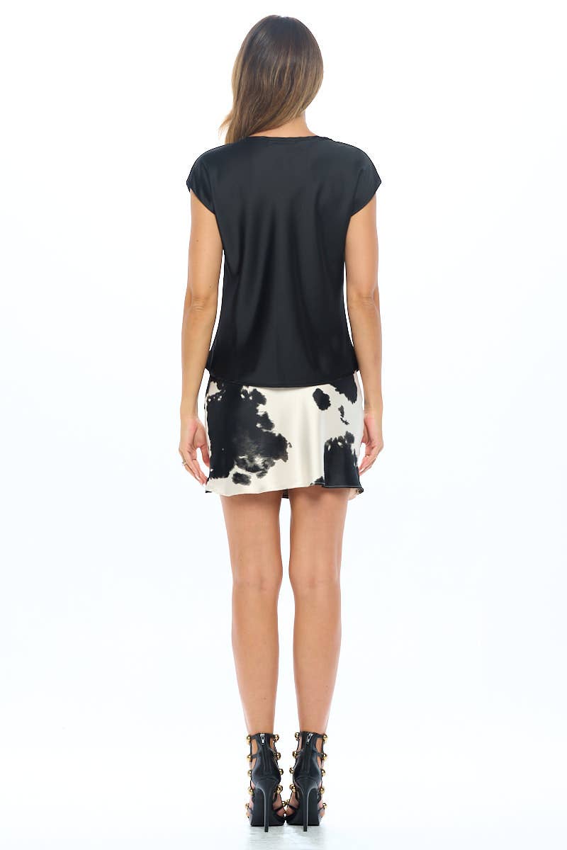 Satin Top with Cowl Neck