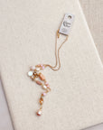 Gold & Multicolor Pearl Beaded Y Necklace