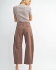 Barrel Jean With Seams Espresso