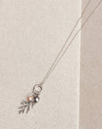 Silver Blush Pearl Cypress Branch Necklace