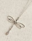 Celtic Knot Dragonfly & Swarovski Crystal Pendant Necklace
