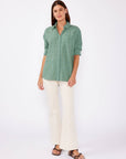 Long Sleeve Plaid Seersucker Button-Down Shirt