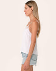 Button Back Embroidered Lace Cami
