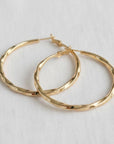 Gold Plated Vintage Inspired Chunky Hoop Earrings