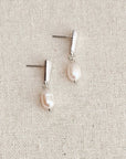 Minimalist Bar Pearl Drop Earrings