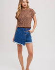 Knit Sweater Short Sleeved Pullover