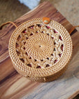 Round Ata Rattan Bag (Brown Braided)