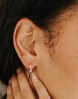 Gold Marquise Link Huggies 14mm | Sculptural Hoop