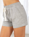 Yarn Dye Linen Blend Paperbag Shorts