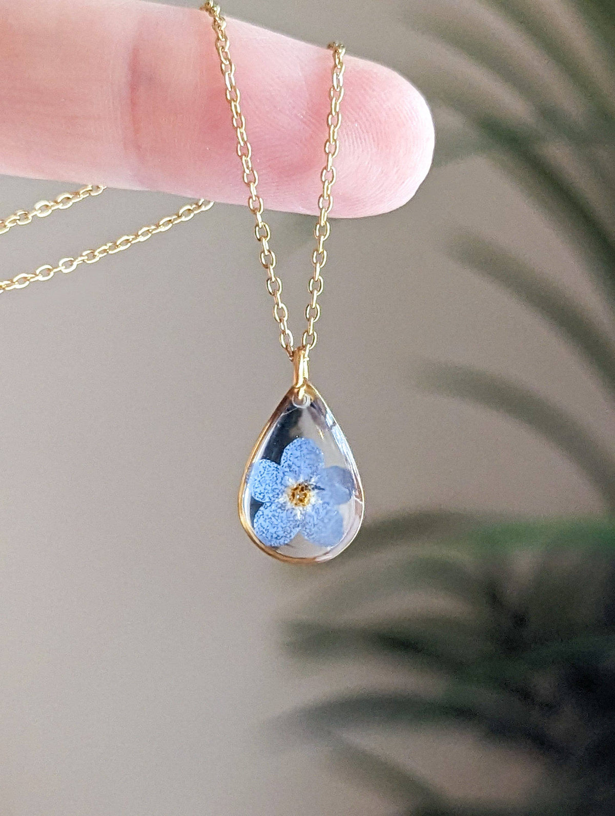 Forget-Me-Not Teardrop Necklace