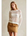 Donna Linen Cotton Mix Media Pullover
