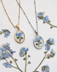 Forget-me-not Cameo Pendant Necklace