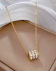 18K Barrel Necklace