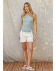 Estefania Linen Cotton Multi-Ribbed Knit Tank
