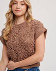 Knit Sweater Short Sleeved Pullover