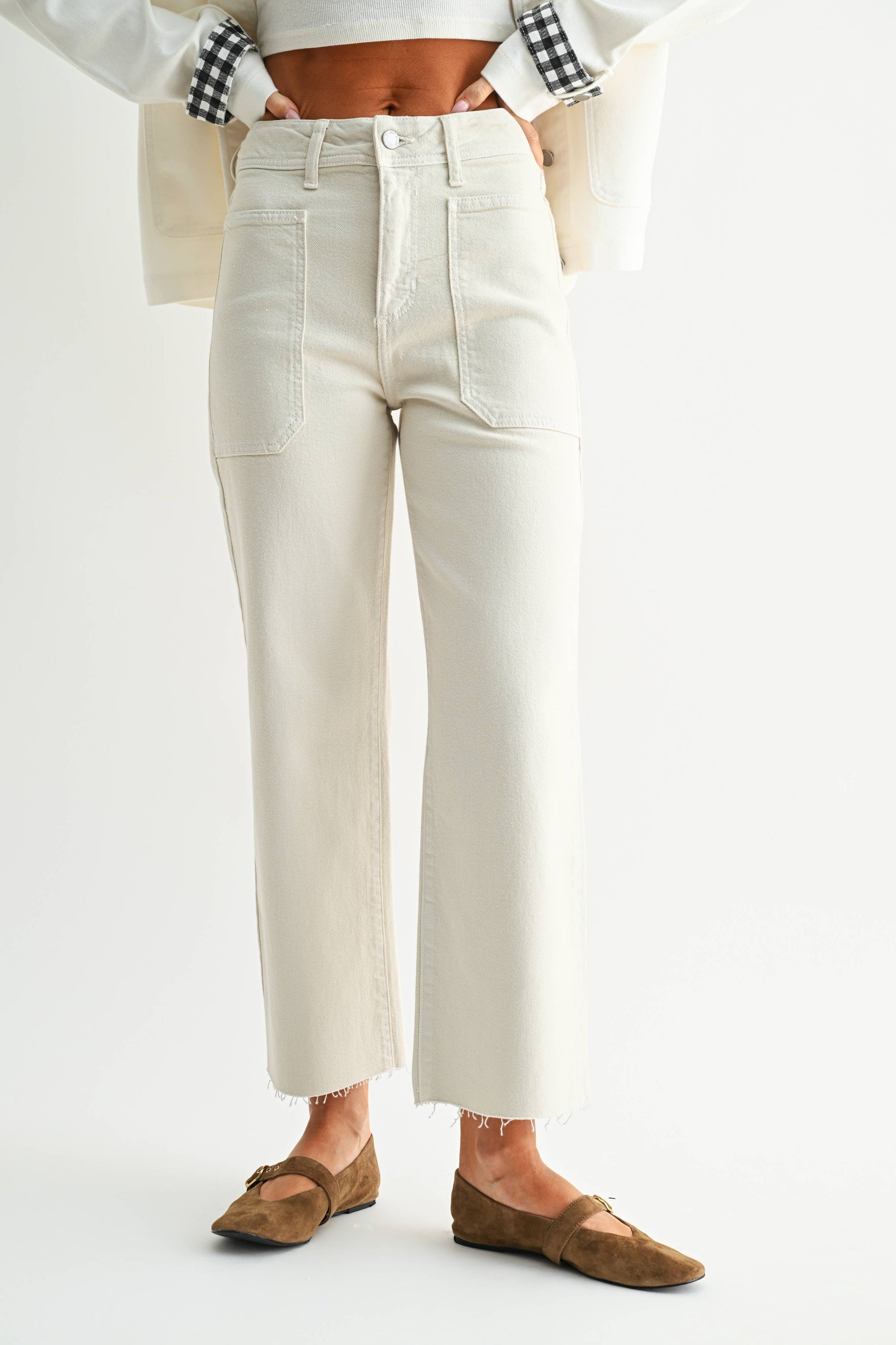 Sea Salt High Rise Utility Wide Leg