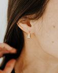 Frame Hoops Gold Geometric Minimal Earrings