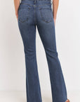 Dark Wash High Rise Scissor Cut Flare
