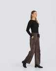Leopard Print Barrel Pants