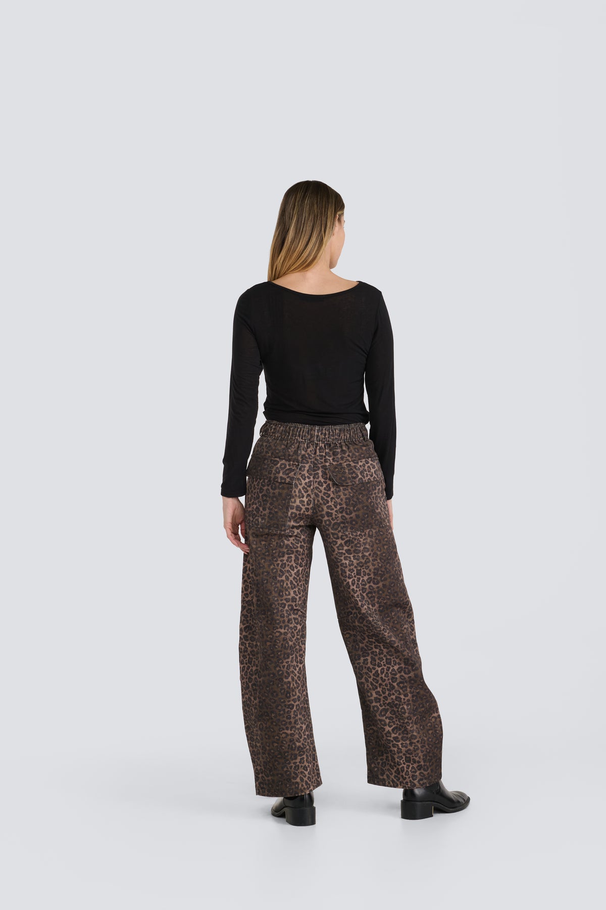 Leopard Print Barrel Pants