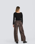 Leopard Print Barrel Pants