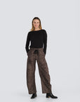 Leopard Print Barrel Pants
